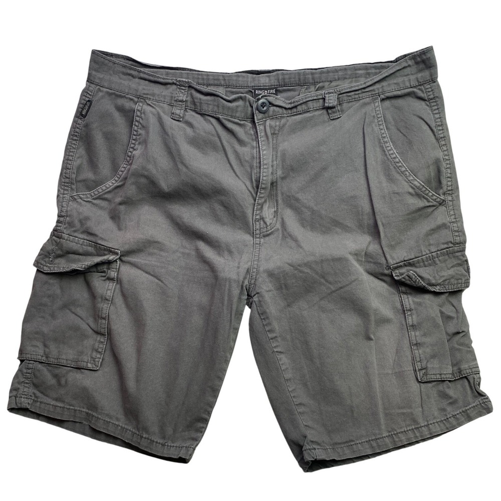 Ring of Fire Shorts Mens 36 Cargo Charcoal Gray Utility Streetwear Workwear